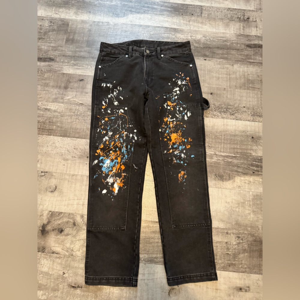 Men's Black Paint-Splatter Jeans